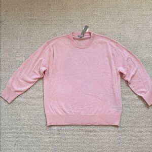 Pink J Crew Cashmere Crewneck Sweater - NWT Size M